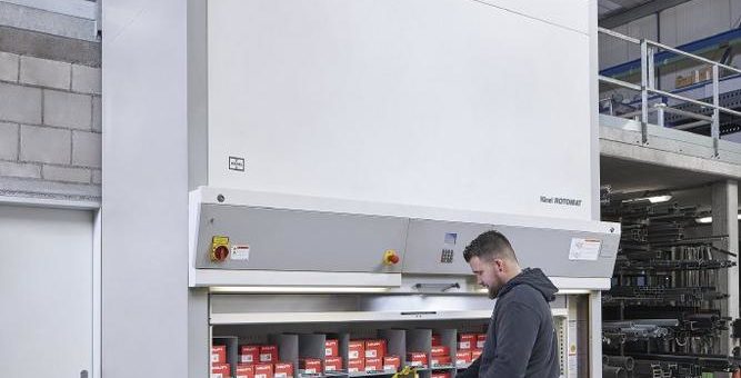 Der Hänel Rotomat® als zentrales Lagersystem bei Metallbau Perazzelli AG in Landquart