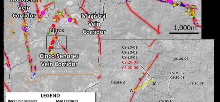 Vizsla erweitert Streich der Tajitos Aderzone und durchschneidet 1.607 Gramm/Tonne Silberäquivalent über 7,55 m auf Panuco in Mexiko