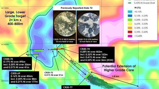 Canada Nickel meldet Erweiterung des höhergradigen Kerns im Crawford Nickel-Kobalt-Sulfid-Projekt