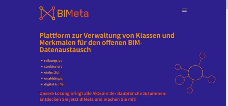 BIMeta – die erste digitale Plattform für alle BIM-Klassen und -Eigenschaften im Bauwesen