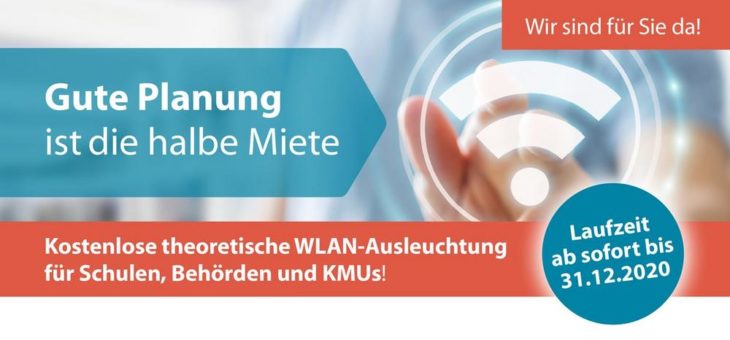 Kostenlose theoretische WLAN-Ausleuchtung für Schulen, Behörden sowie kleine und mittlere Unternehmen