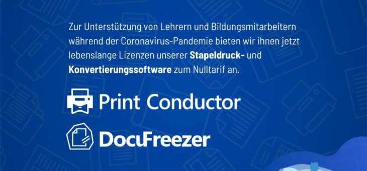 fCoder macht DocuFreezer und Print Conductor für Lehrer kostenlos
