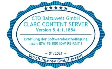 CLARC CONTENT SERVER erfolgreich zertifiziert