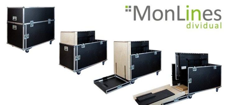 MonLines Transportbox mit eingebauter Rampe für ein Display