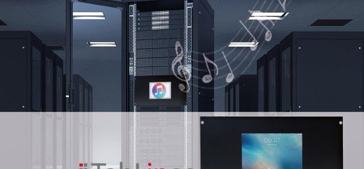 Tablet Einbau im 19 Zoll Schrank IT Rack zur Musiksteuerung im Restaurant