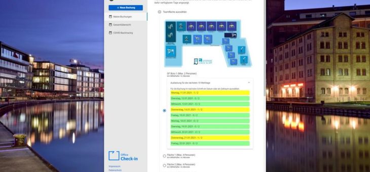 Check-In App mit Covid-19 Backtracing im Büro