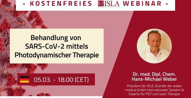 KOSTENFREIES ISLA WEBINAR: Behandlung von SARS-CoV-2 mittels Photodynamischer Therapie (Webinar | Online)