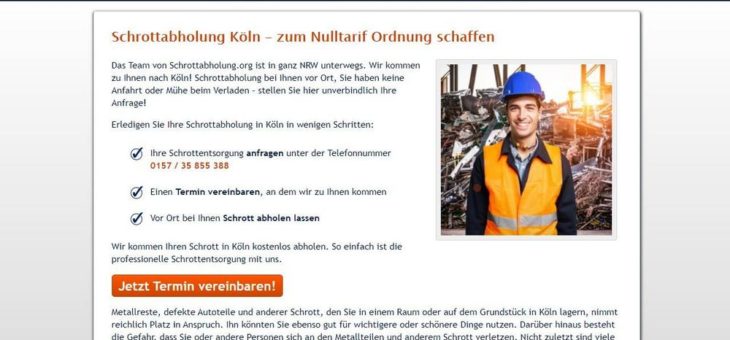 Schrottabholung in Köln: Direkt ohne Zwischenhändlerchum