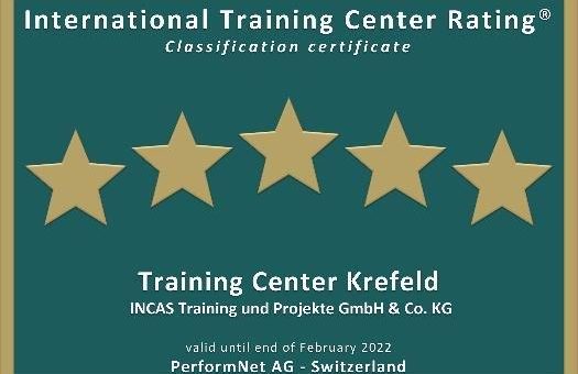 Fünf-Sterne-Auszeichnung für das IT-Training Center der INCAS in Krefeld