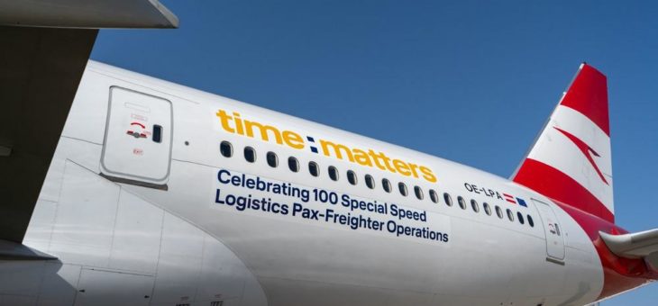 Austrian Airlines und time:matters heben zum 100. Frachtflug ab