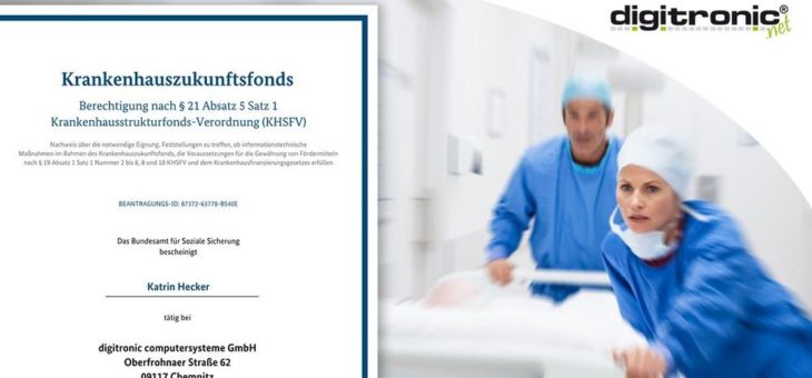 digitronic ist zertifizierter Partner des Krankenhauszukunftsfonds