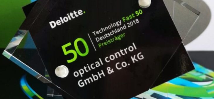 Große Freude beim Fast Fifty Award: optical control gehört zu Deutschlands am schnellsten wachsenden Technologieunternehmen
