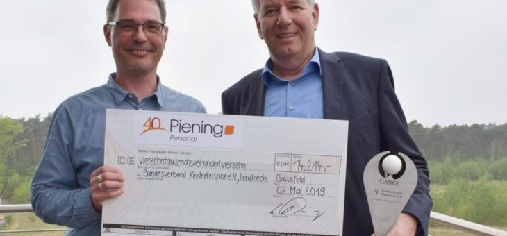 Piening Personal spendet 40.000 Euro zum 40. Geburtstag