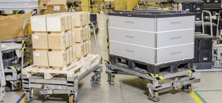 Schaeffler und Flender entwickeln innovatives und umweltfreundliches Verpackungssystem für Großlager