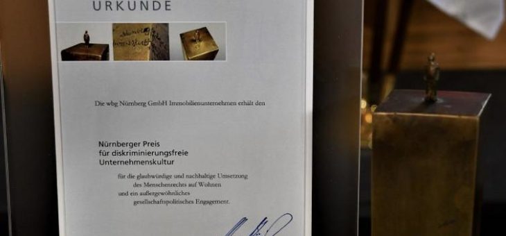 Preis für diskriminierungsfreie Unternehmenskultur für wbg Nürnberg