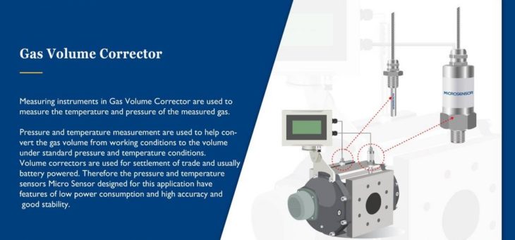 Wie wird eine präzise Druck- und Temperaturmessung eines elektronischen Mengenumwerters realisiert?