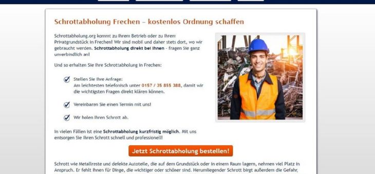 Schrottabholung in Frechen ermöglicht sinnvolle Wiederverwertung