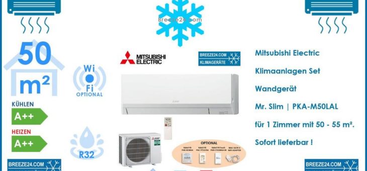 Mitsubishi Electric Klimaanlage PKA-M50LAL + PUZ-ZM50VKA R32 für 1 Zimmer mit 50 – 55 m²