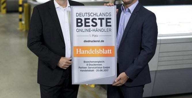 „Deutschlands bester Online-Händler 2017“: Auszeichnung für diedruckerei.de Onlinedruckerei überzeugt ihre Kunden mit hoher Servicequalität