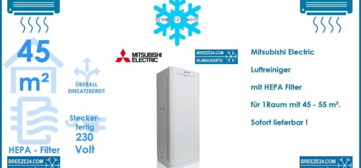 Mitsubishi Electric MA-E100R-E Luftreiniger mit HEPA-Filter für 1 Raum mit 45 – 55 m²
