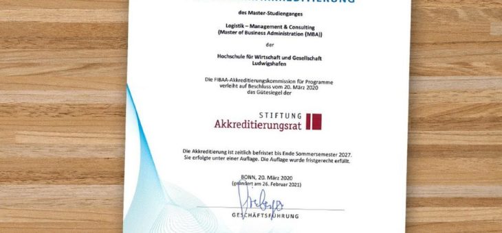 Fernstudium Logistik – Management & Consulting (MBA) erfolgreich reakkreditiert