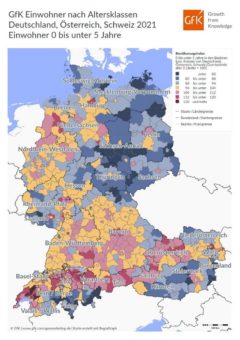 GfK Einwohner nach Altersklassen (0 bis 4 Jahre) in Deutschland, Österreich und der Schweiz 2021