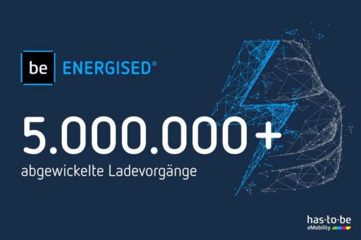 Auf Erfolgskurs: Mehr als 5.000.000 Ladevorgänge wurden bereits über die Cloud-Software be.ENERGISED abgewickelt