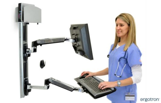 Ergonomische Steh-Sitz PC Wandarbeitsplätze für begrenzten Raum