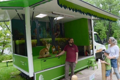 Mit dem „Urwaldmobil“ präsentiert sich der Nationalpark Hainich auf der BUGA