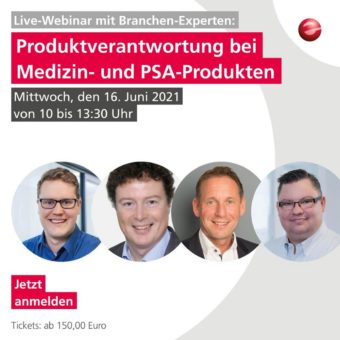 Webinar zur Produktverantwortung bei Medizin- & PSA-Produkten mit Fragerunden