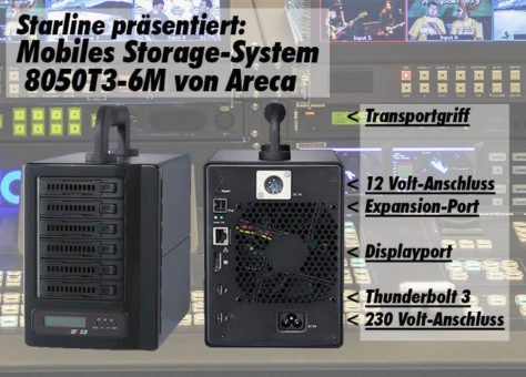 Storage-Performance für Unterwegs: Starline liefert mobiles Thunderbolt 3-System ARC-8050T3-6M von Areca.