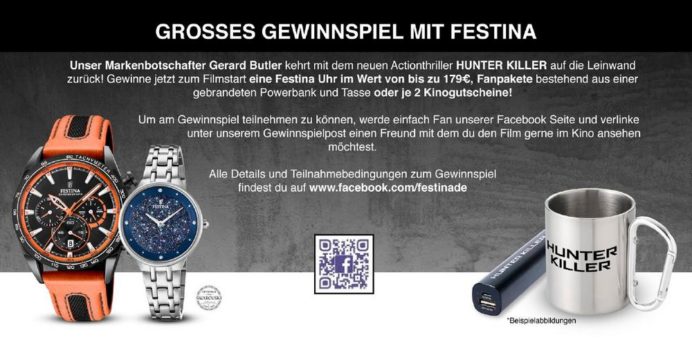 Großes Gewinnspiel mit FESTINA zum Filmstart von Hunter Killer