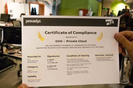 OVH Payment Infrastructure zertifiziert nach PCI DSS 3.2
