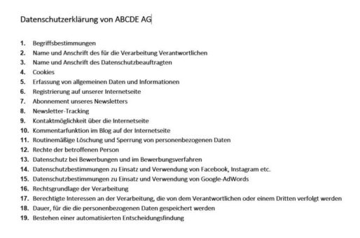 Fachübersetzung von Datenschutzerklärungen