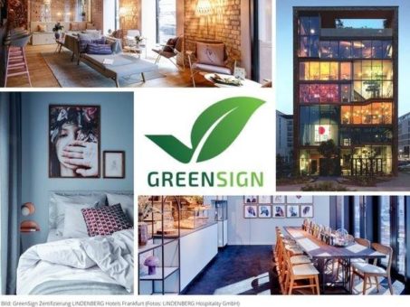 Kreativ, unkonventionell und nachhaltig – LINDENBERG Hotels in Frankfurt mit GreenSign ausgezeichnet