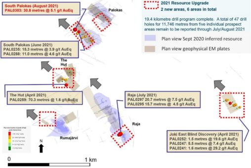 Mawson bringt 120-m-Step-Out-Bohrung nieder, die tiefste Bohrung auf South Palokas, Finnland; liefert 30,8 m mit 3,9 g/t Gold und 1.403 ppm Kobalt