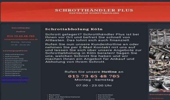 Die Schrottabholung köln & Wir holen Ihren Schrott sofort ab ohne lange Wartezeit