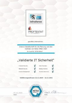 Qualitätssiegel „Validierte IT-Sicherheit“:  interco Group! erneut für Datensicherheit ausgezeichnet