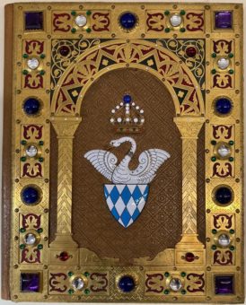 Schreibmappe und Federhalter Ludwigs II in Neuschwanstein ausgestellt