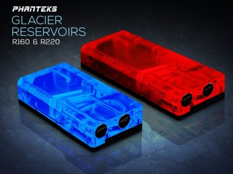 NEU bei Caseking – Die Phanteks Glacier R160 und R220 Wasserkühlungs-Reservoirs mit RGB-Beleuchtung