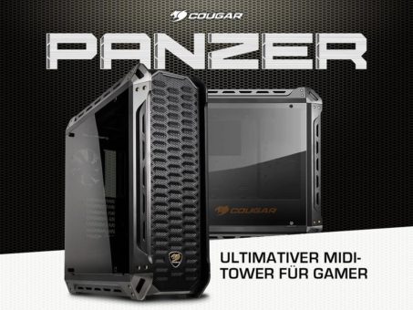 NEU bei Caseking: Der Cougar Panzer Midi-Tower mit Hartglas-Elementen und Military-Optik