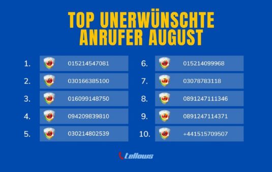 Unerwünschte Anrufe im August: Energieberatung und Meinungsforschung dominieren