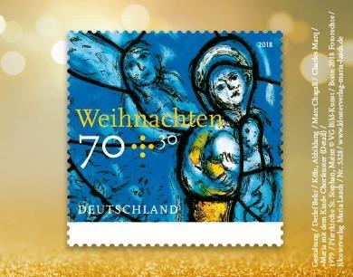 Weihnachtsmarke 2018: „Mit Licht gemalt – Weihnachten im Kirchenfenster“