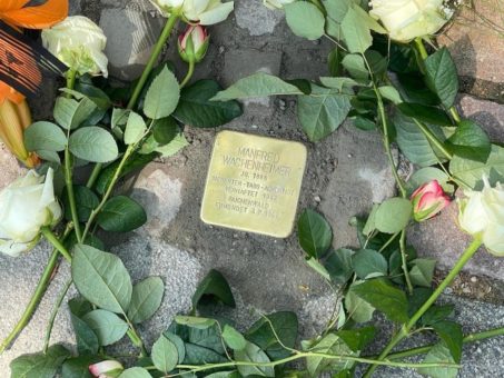 Stolperstein vor dem Haus der Adventgemeinde in Leipzig