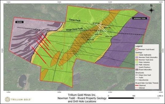 Trillium Gold durchschneidet 9 Meter mit 19,73 g/t Gold, einschließlich 1,55 Meter mit 102,16 g/t Gold in Bohrloch NT21-194