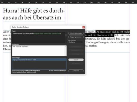 Duden Korrektor für InDesign 2021 unterstützt M1-Prozessoren auf dem Mac