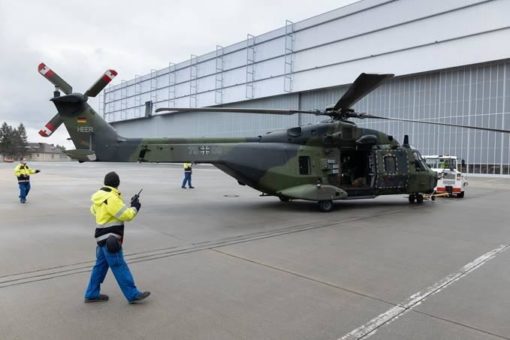 Premiere: Erster NH90 der Bundeswehr bei EFW zur Wartung