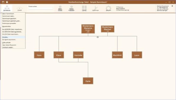 Stammbaum erstellen: Das „Familienforschungs-Paket“ ist in der Version 1.50 erschienen