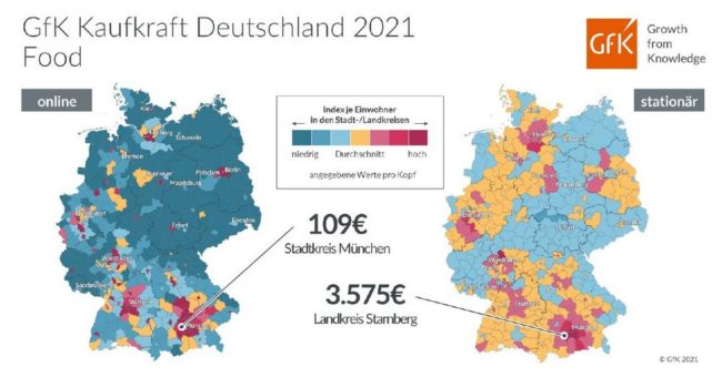 GfK Kaufkraft für Food, Deutschland 2021