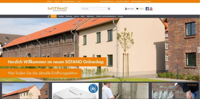 Neuer Webshop und aktualisierter Internet-Auftritt von Sotano für Bauprofis und Heimwerker